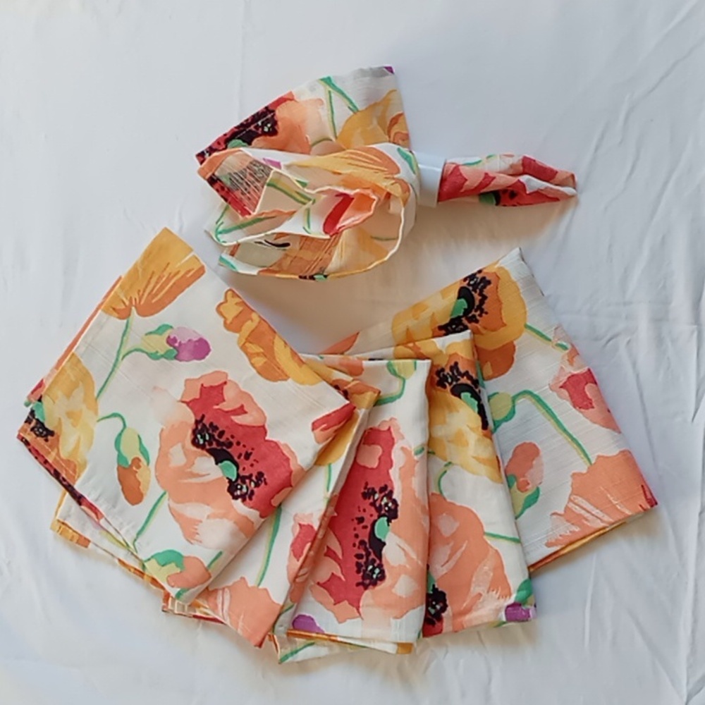 Food Network Floral Cloth Napkins Set of 6